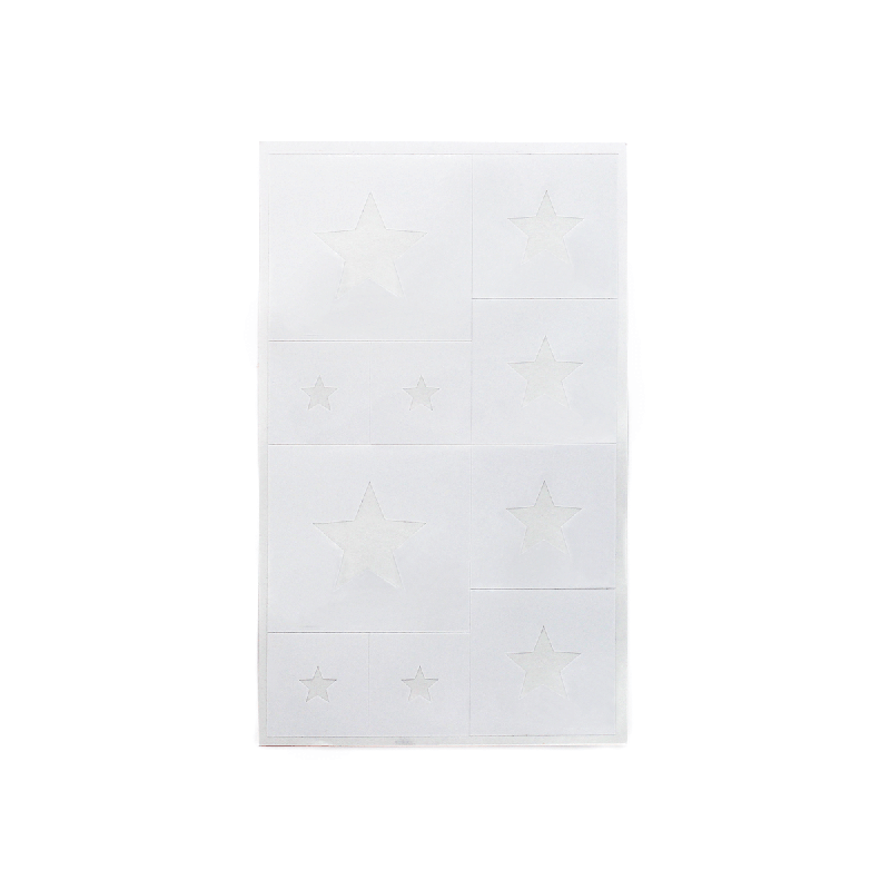 En Gran Velada puedes comprar plantilla de estrellas pequeñas para decorar y hacer manualidades. Es autoadhesiva, muy facil de u