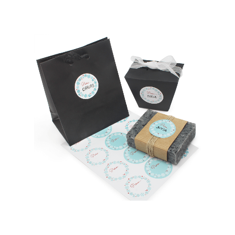 Pegatinas para nombres de los regalitos de navidad, Copos de Nieve. Tienda de pegatinas originales, baratas y entrega inmediata.